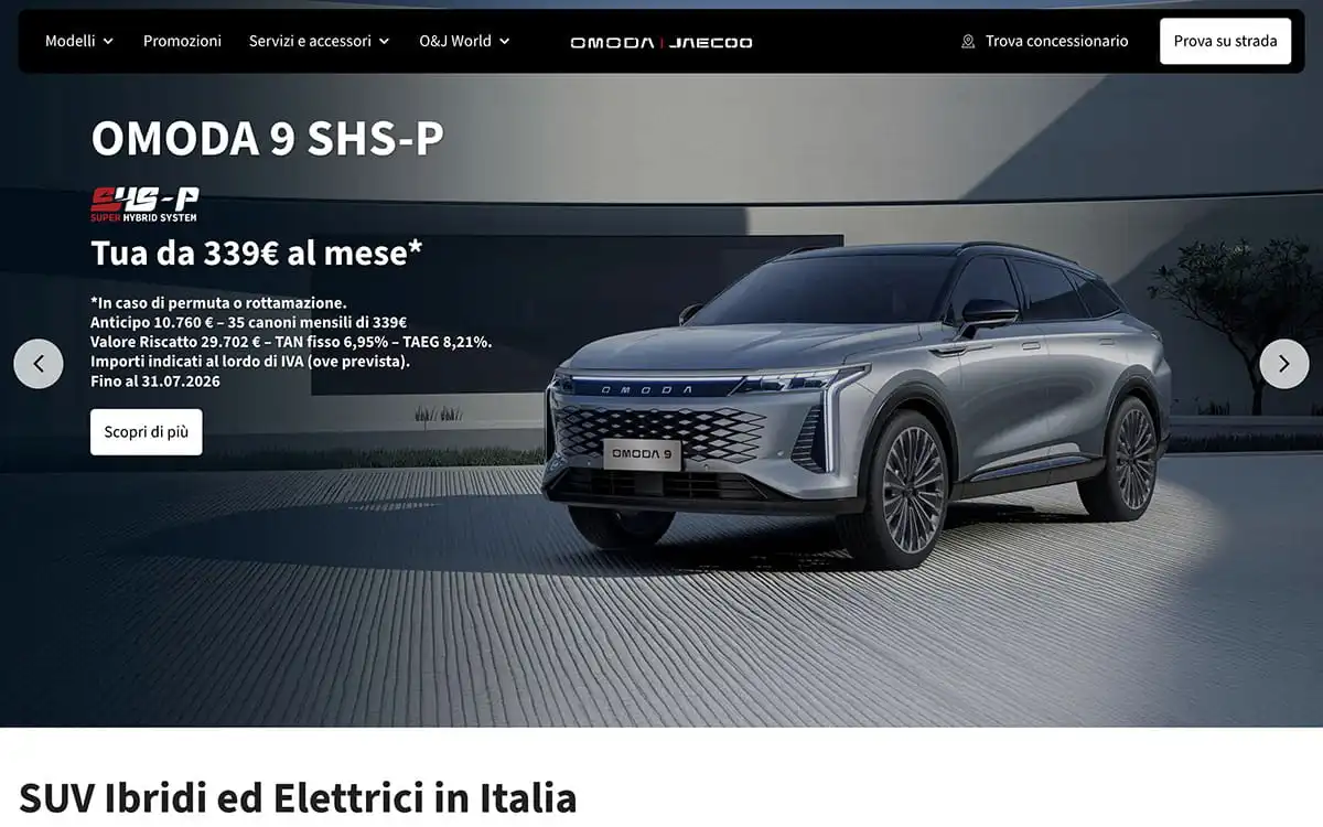 Omoda & Jaecoo website homepage