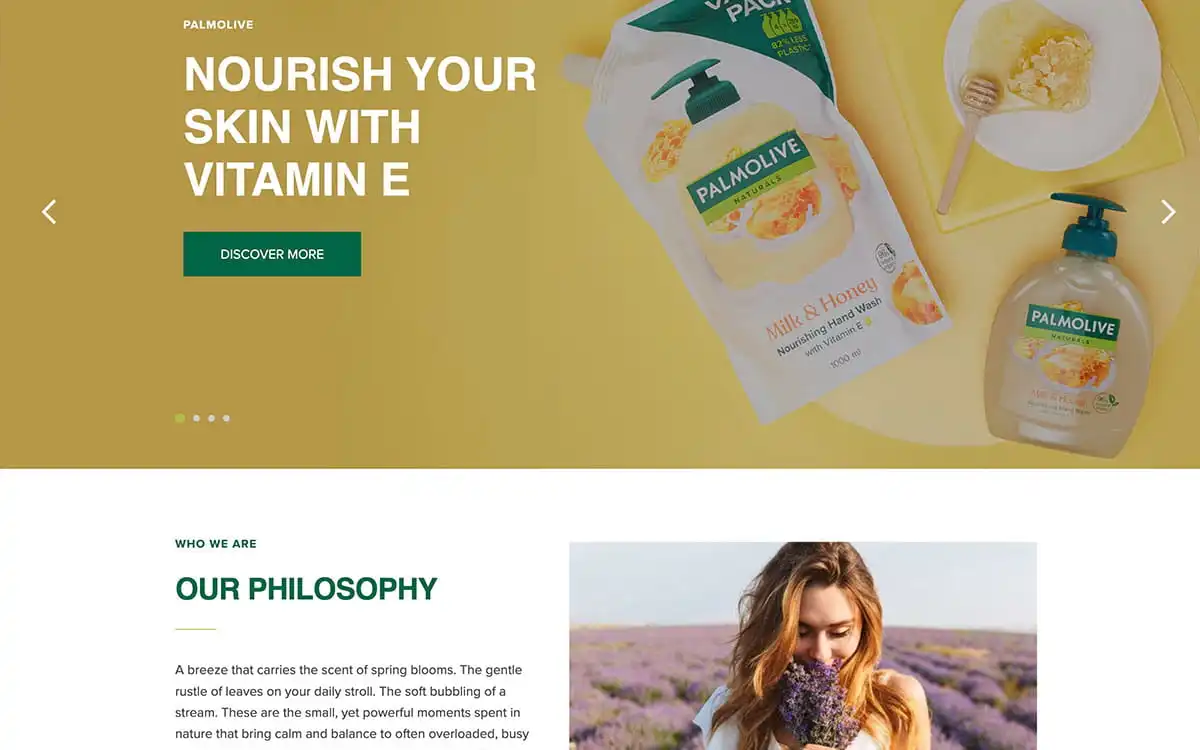 Palmolive website homepage