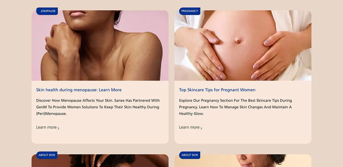 Sanex website