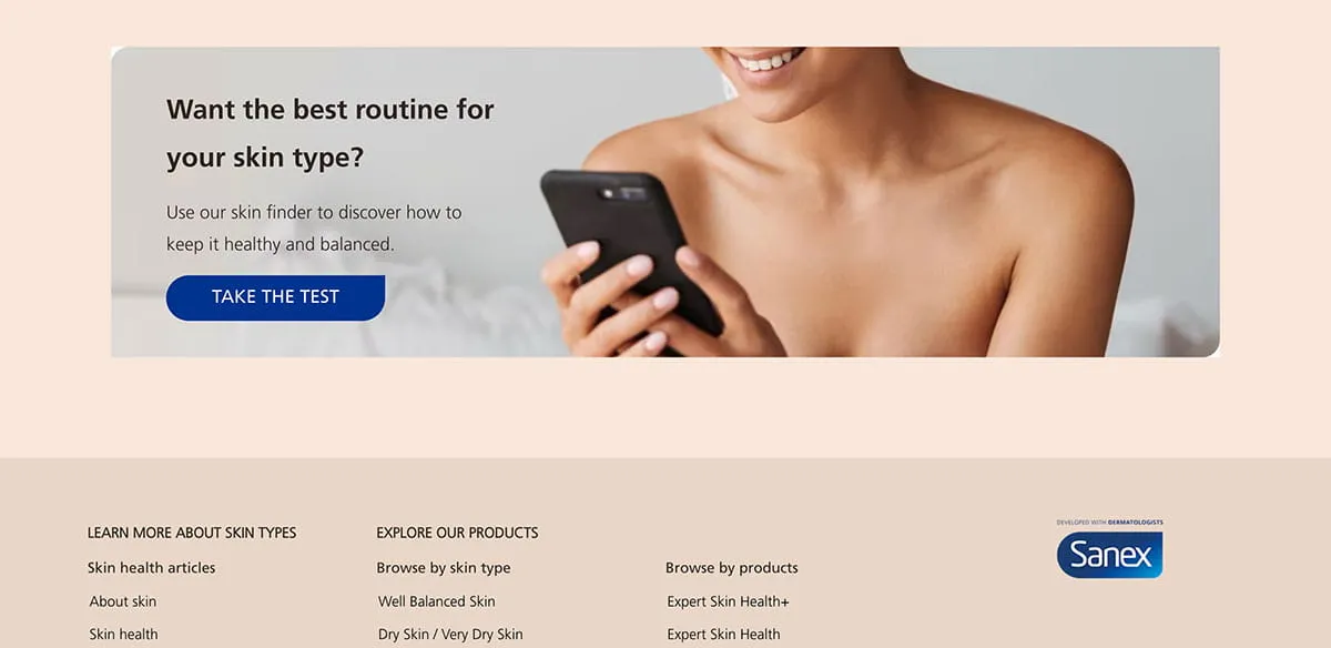 Sanex website