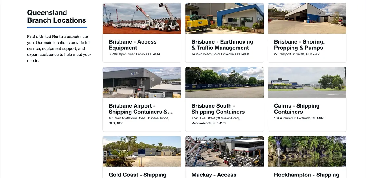 United Rentals website
