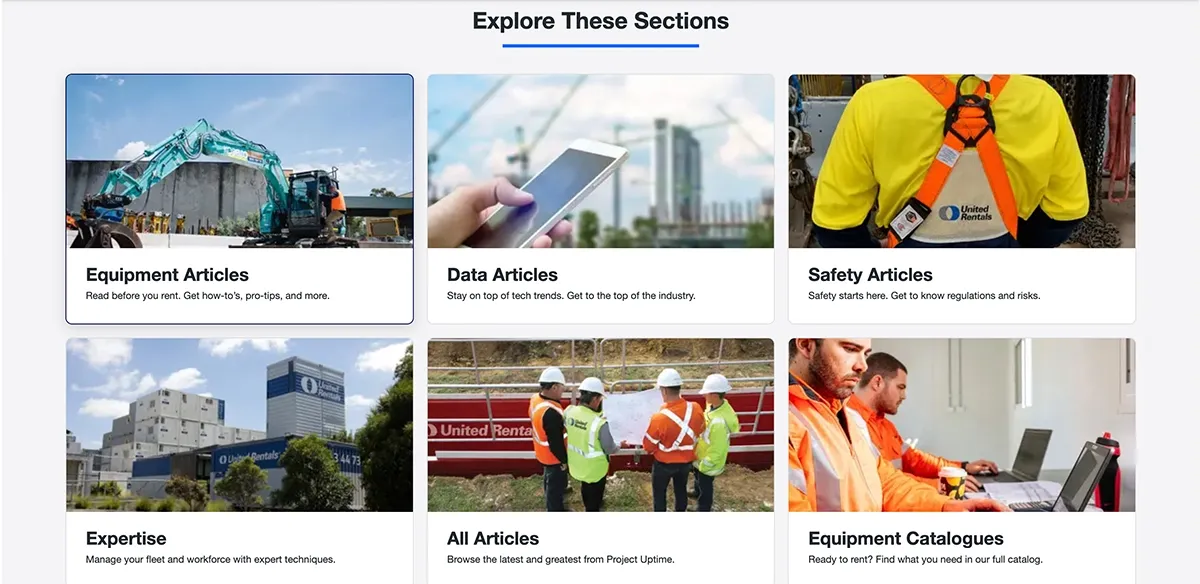 United Rentals website
