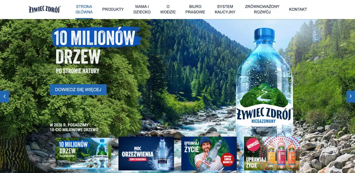 Żywiec Zdrój website homepage